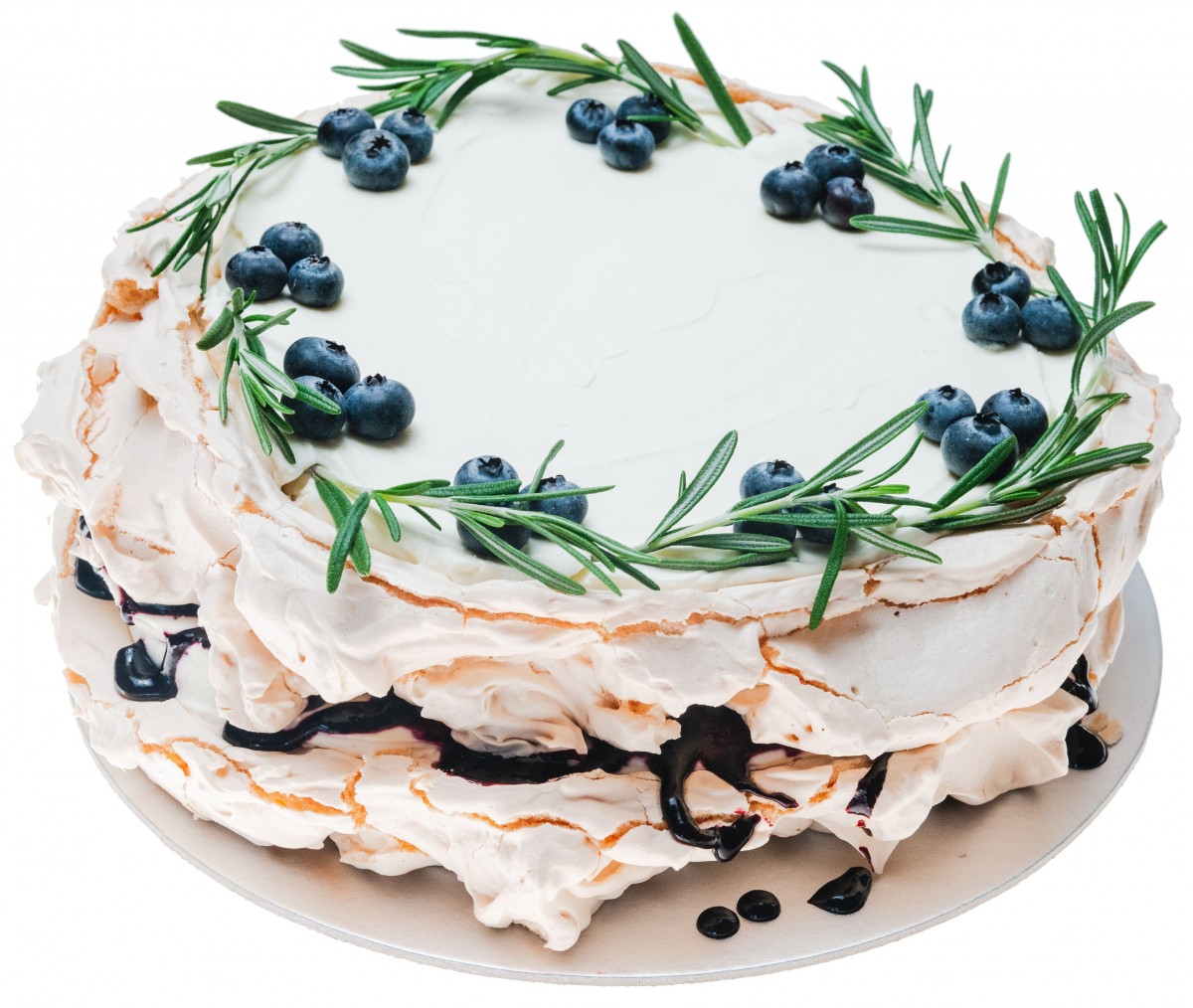 Pavlova torta čučoriedková sladkosti pre hostí